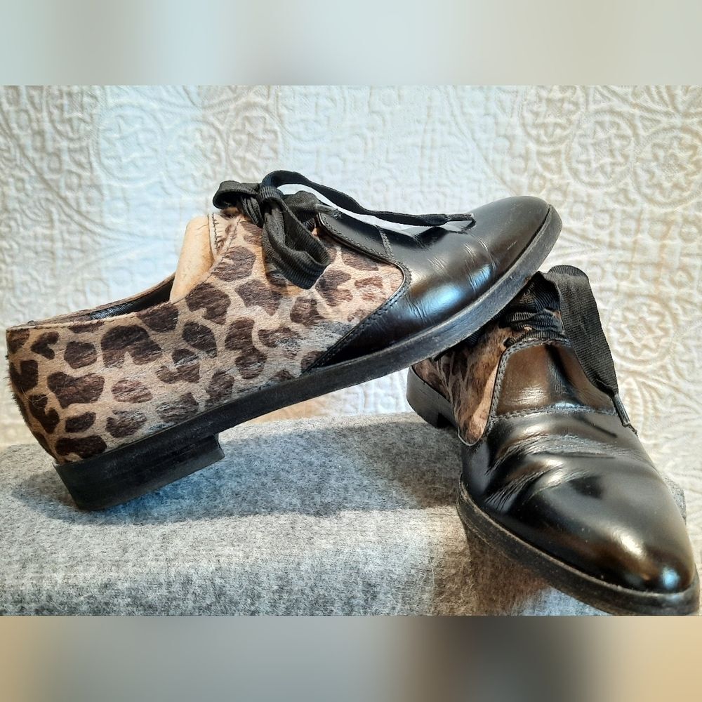 AGL Attilio Giusti Leombruni Shoes Mens 36.5 Black Animal Print Leather